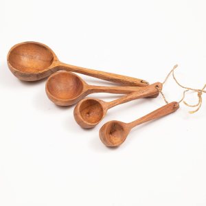 Juego de 4 cucharas medidoras de madera, cucharas medidoras de té, café, para cocina, hornear, utensilios de cocina, herramientas Juego de 4 cucharas medidoras de madera, cucharas medidoras de té, café, para cocina, hornear, utensilios de cocina, herramientas