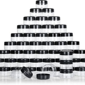 ZIQI 100 recipientes vacíos de muestra, tarros transparentes de 0.71 onzas con tapas, tarros de maquillaje de plástico para cosméticos, crema, ZIQI 100 recipientes vacíos de muestra, tarros transparentes de 0.71 onzas con tapas, tarros de maquillaje de plástico para cosméticos, crema,