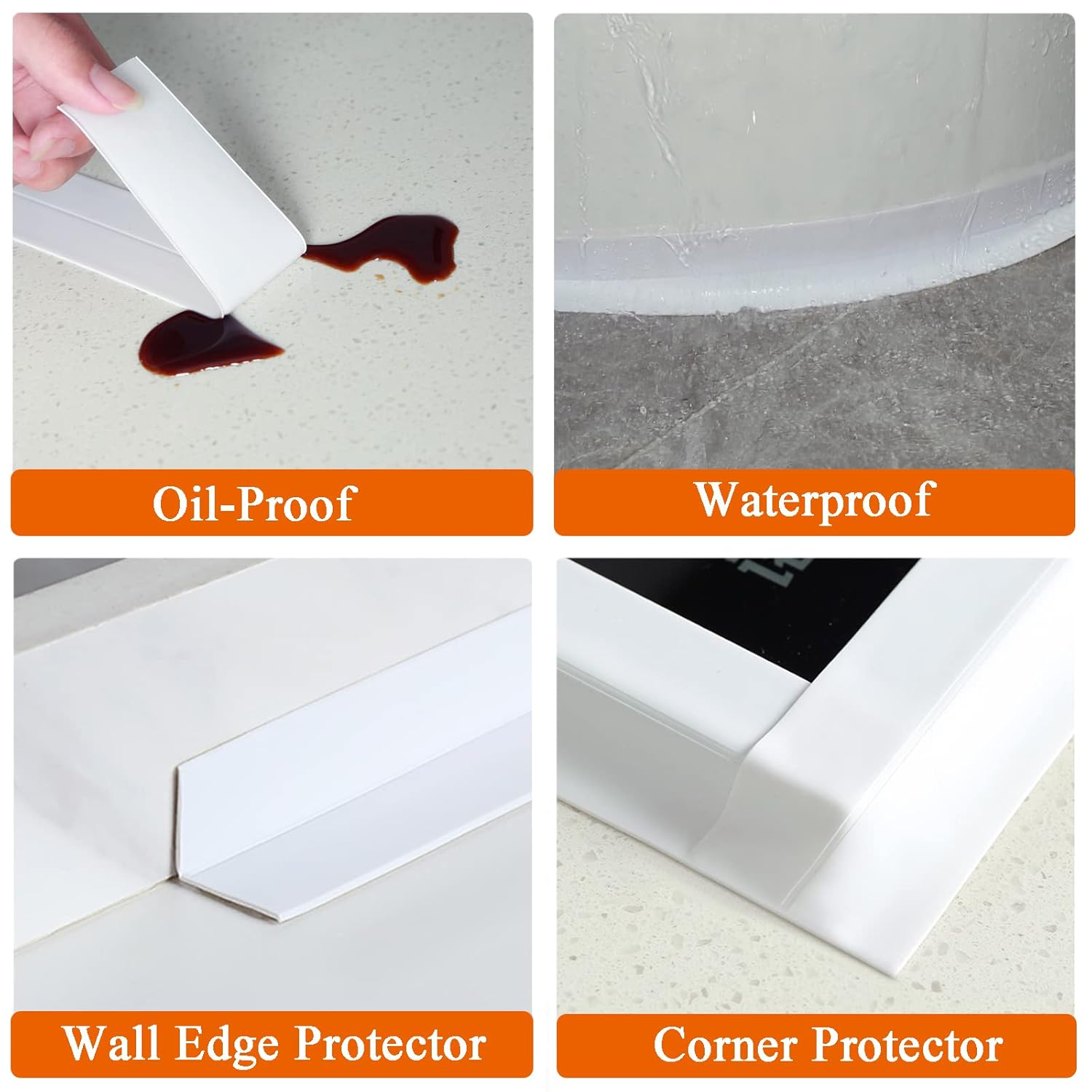 3 tiras selladoras de cinta de calafateo blanca, 1.5 x 10.5 pies, de PVC, autoadhesiva, impermeable, para baño, ducha, fregadero, baño, cinta de