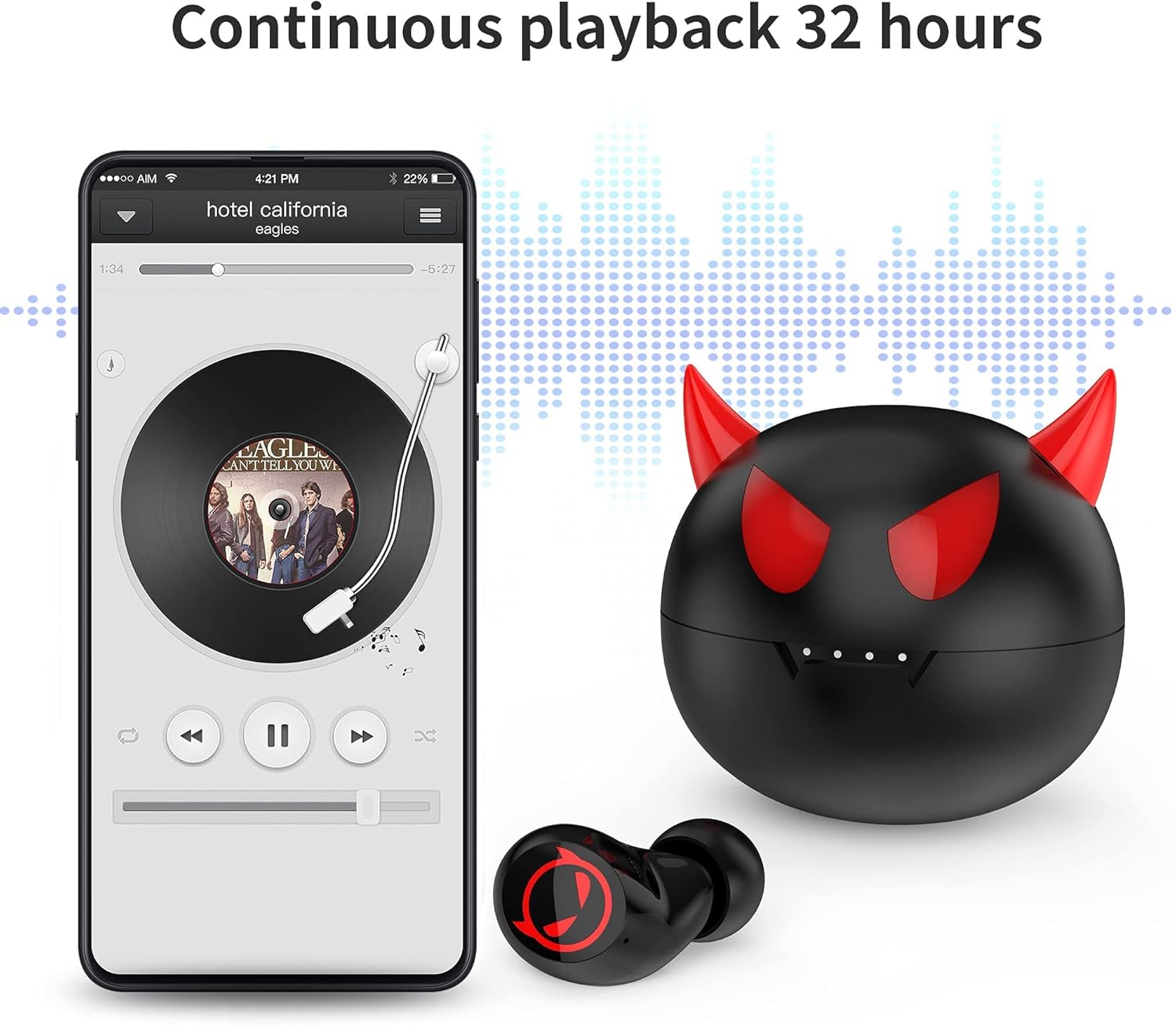Auriculares inalámbricos Bluetooth 5.0, IPX5, impermeables, estéreo, inalámbricos, con micrófono y control táctil, reducción de ruido intraural, con