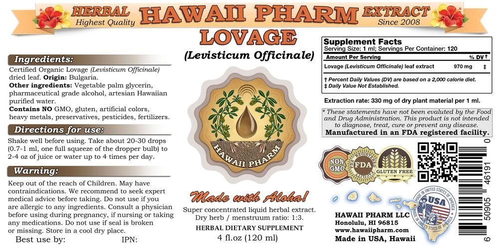 Extracto líquido Lovage (Levisticum officinale) 2×4 oz