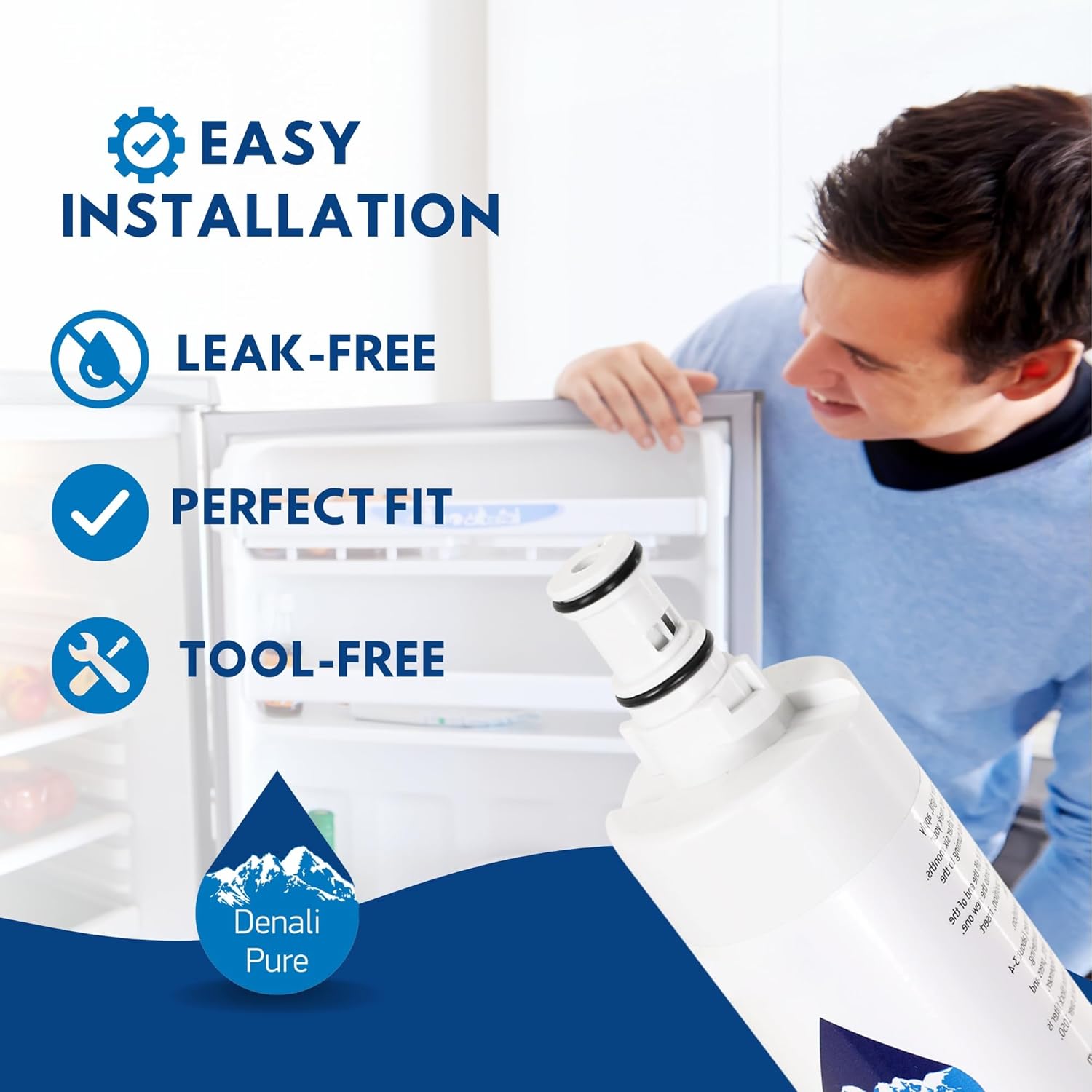 Filtro de agua Whirlpool ed5phexmq00FrigoríficoRecambio Compatible Cartucho de filtro de agua para nevera Whirlpool 4396508, 4396510