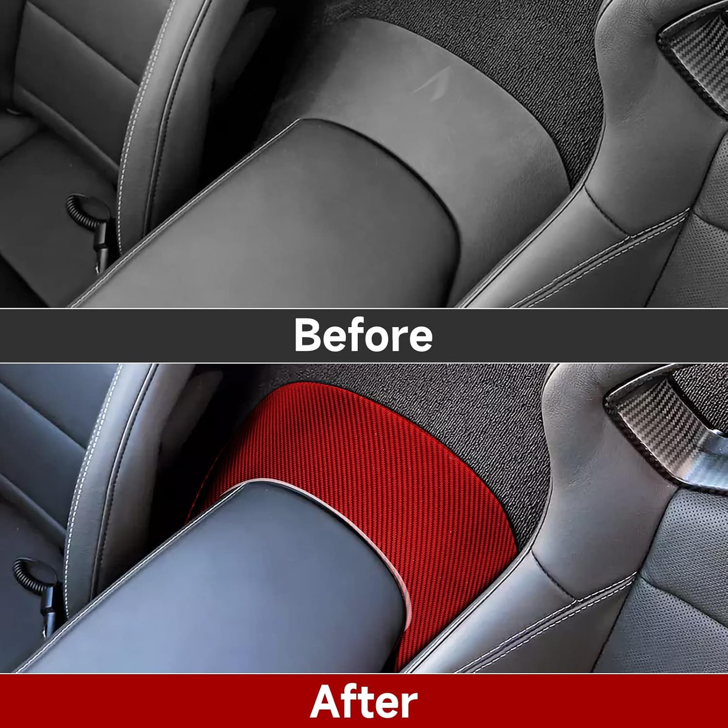 Para Corvette C7 de fibra de carbono interior del coche trasero centro embellecedor adhesivo cubierta para Chevrolet Corvette C7 Z06 C7 Stingray