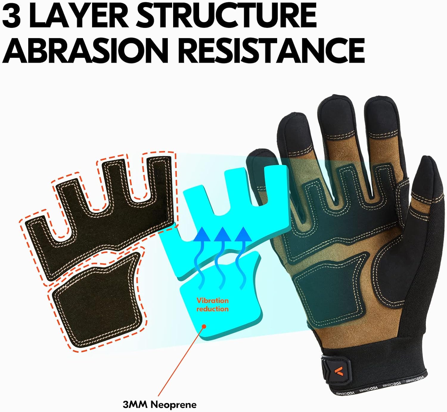Vgo… Guantes de trabajo de seguridad, guantes mecánicos, elásticos, pantalla táctil, lavables a máquina