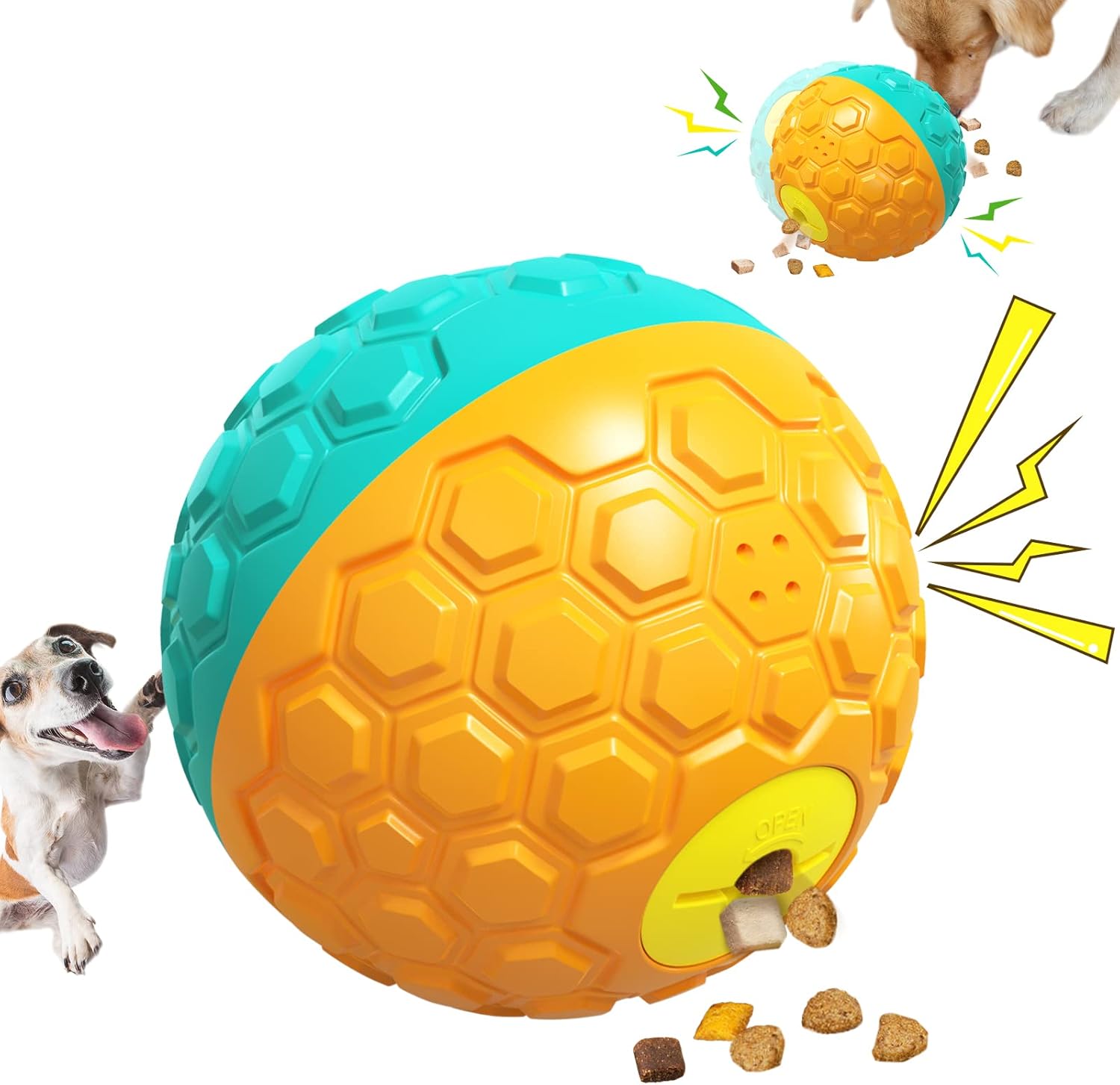 HNNOAIDA Juguete interactivo de comida para perro, juguete de bola de perro de 5.8 pulgadas que sostiene golosinas, juguete duradero para golosinas