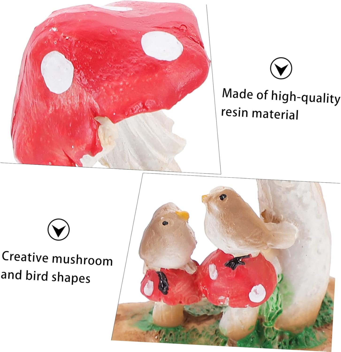 IMIKEYA 12 Pcs Mushroom Ornament Mushroom Desktop Decor Mushroom Figurines Landscape Plant Mushrooms Miniature Car Decoration Small Mushroom Bird