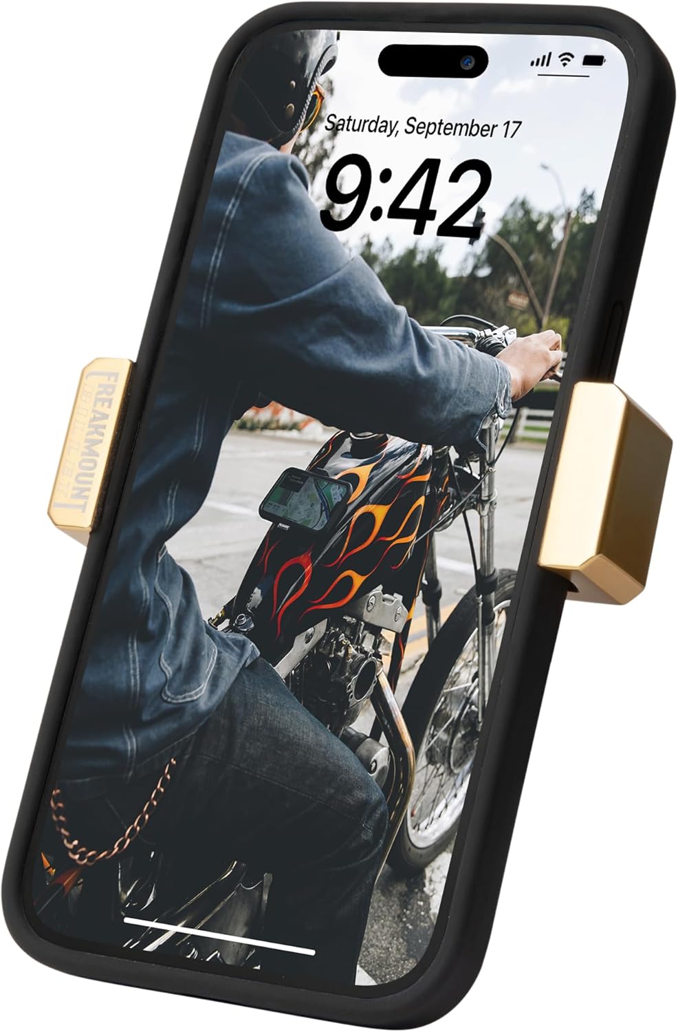 Billet – Soporte magnético para teléfono, accesorios de motocicleta Harley Davidson de aluminio macizo, se adapta a casi todos los teléfonos, color