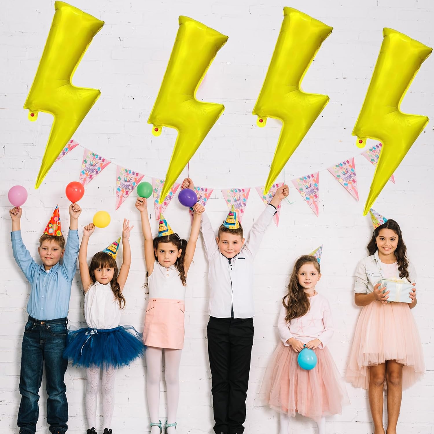 5 globos de rayo gigantes con forma de relámpago, globos de aluminio para cumpleaños, baby shower, boda, graduación, fiesta, suministros de