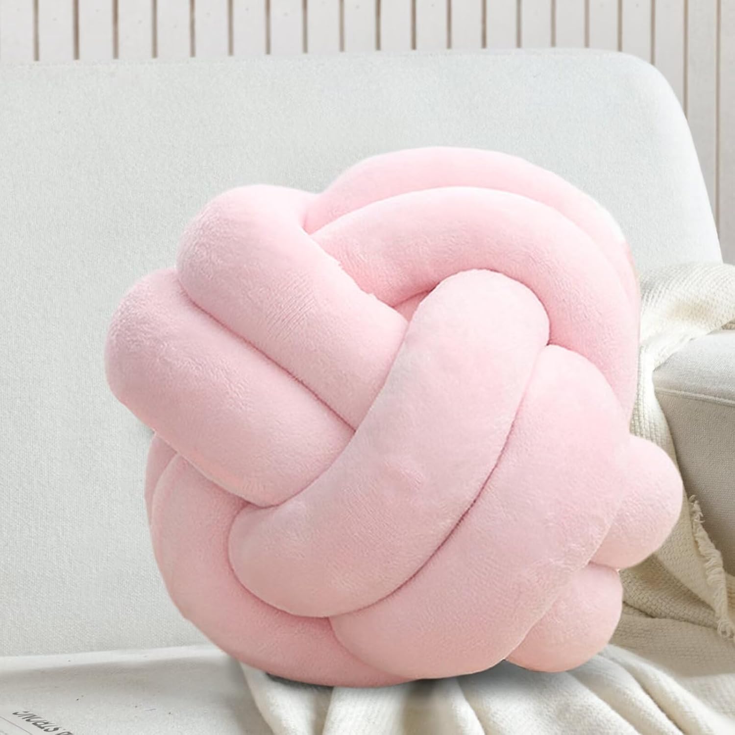 Almohada corta de felpa con nudo, almohada de cintura para decoración del hogar, cojín de felpa para decoración del hogar, sofá, automóvil y oficina