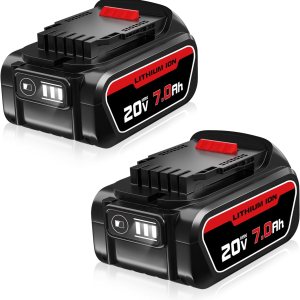 Paquete de 2 baterías de repuesto de 7000 mAh para Dewalt de 20 V, compatible con DCB205 iones de litio MAX DCB204 DCB206 DCB201 DCB203 DCB181 Paquete de 2 baterías de repuesto de 7000 mAh para Dewalt de 20 V, compatible con DCB205 iones de litio MAX DCB204 DCB206 DCB201 DCB203 DCB181