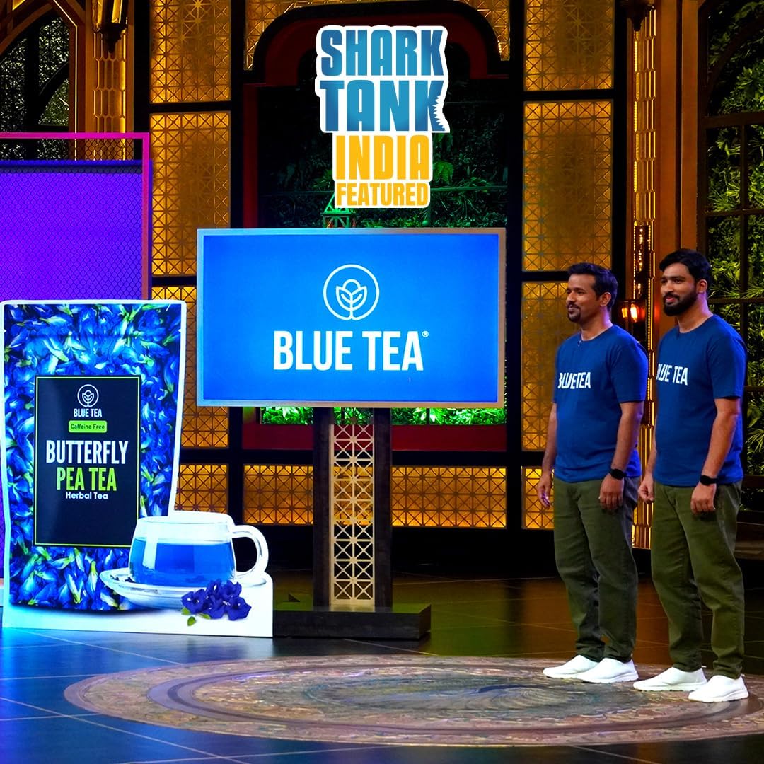 BLUE TEA – Té de hierbas de jengibre y manzanilla – 30 bolsas de té  Regalo del día de la madre  Super antioxidante  Sin cafeína  A base de flores –