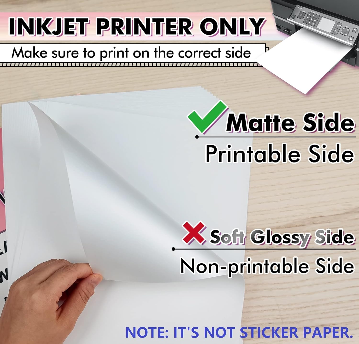 KOALA PAPER Papel impermeable imprimible para impresora de inyección de tinta, 11 x 17 pulgadas, 30 hojas, papel de impresora de vinilo blanco mate,