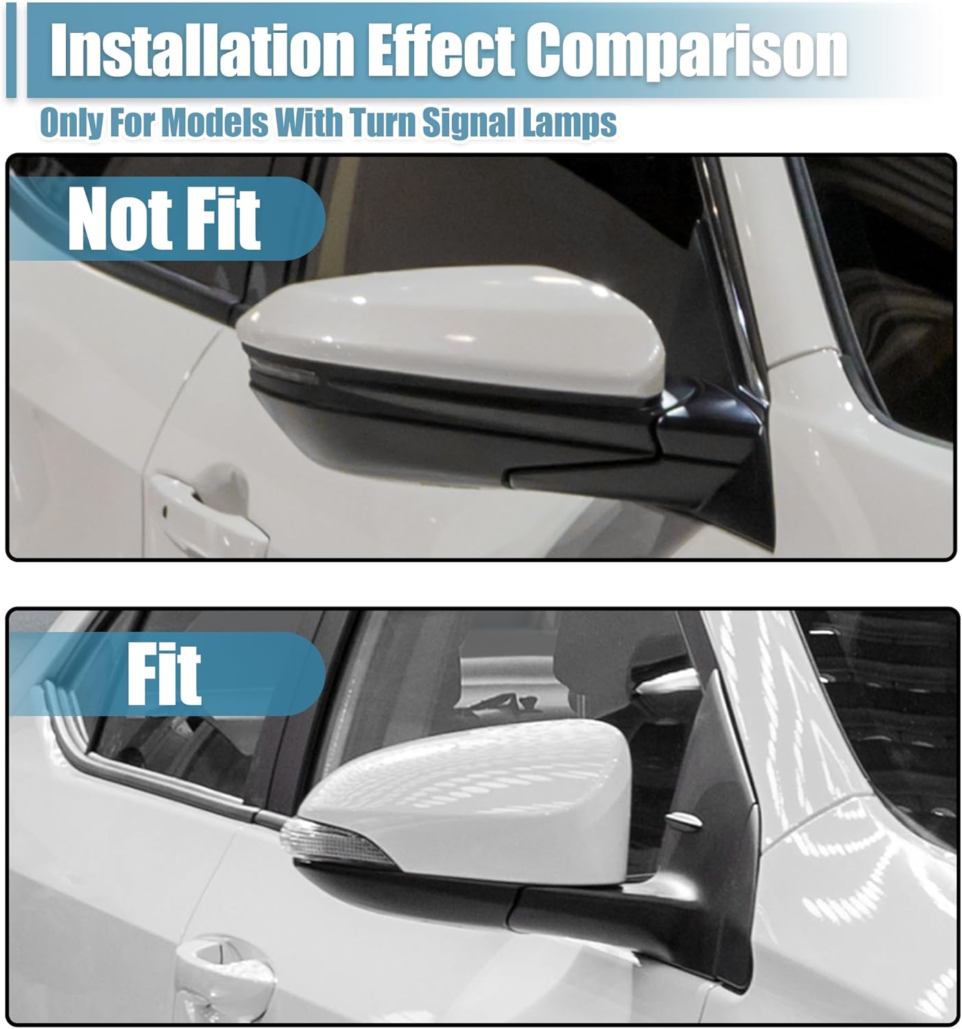 X AUTOHAUX Cubierta de espejo retrovisor sin pintar, panel de cubierta de espejo lateral derecho para Toyota Corolla 2014-2019 (solo para modelos