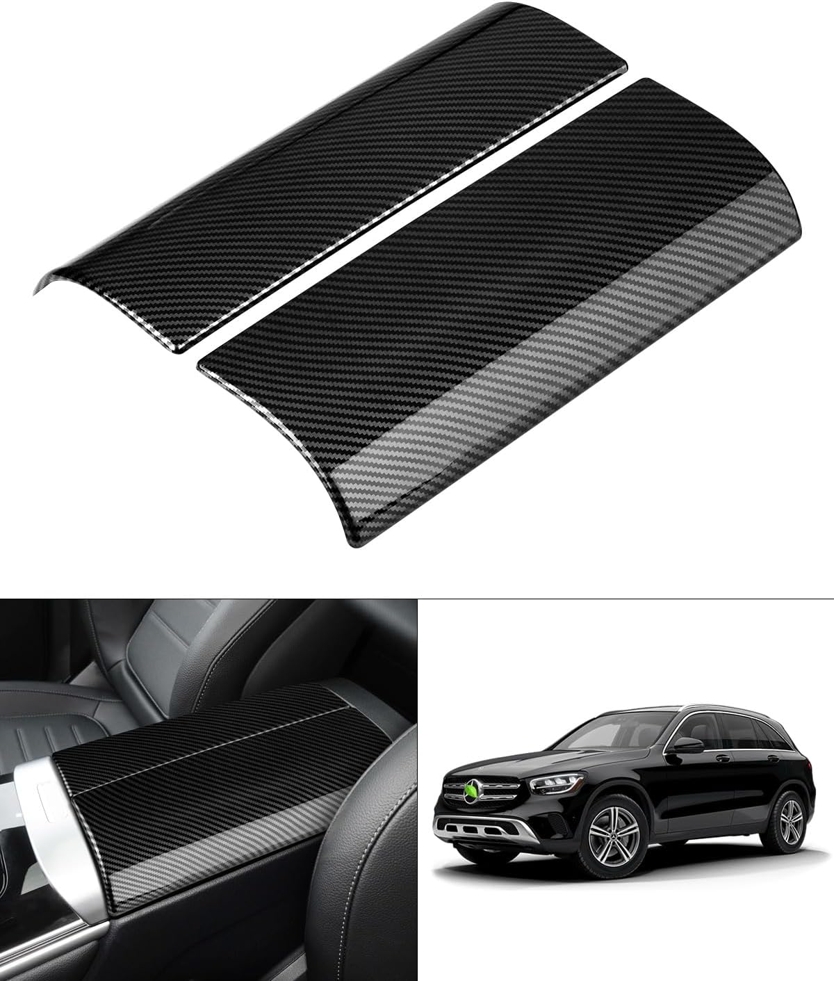 Karltys Funda de consola central para Mercedes Benz C300 2022-2024 2023 2024 GLC 300, protector de fibra de carbono para accesorios Mercedes C300,