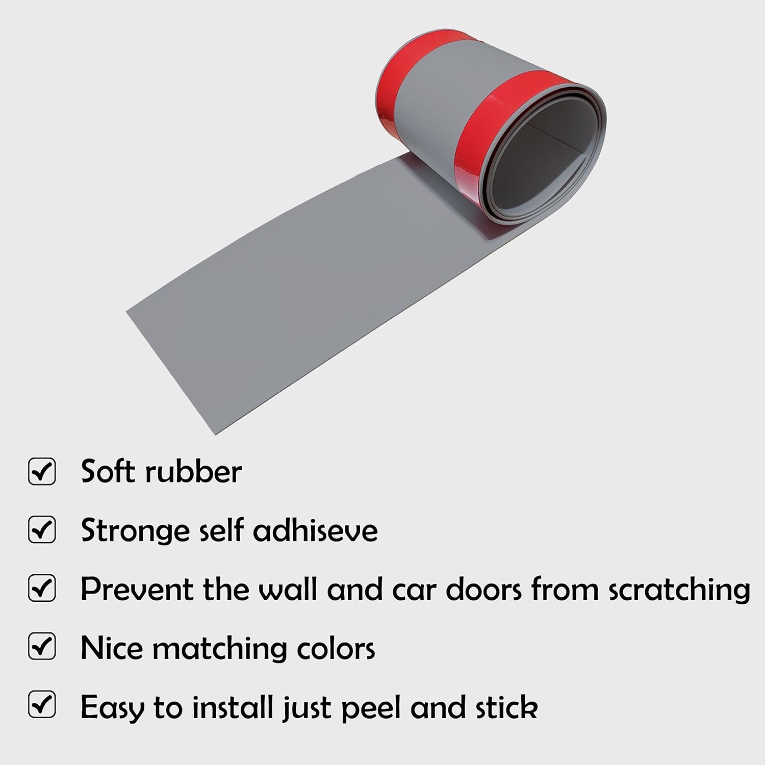 Protectores de pared de garaje, protectores de goma autoadhesivos fuertes de 6 x 48 pulgadas para paredes de garaje, protector de pared de garaje