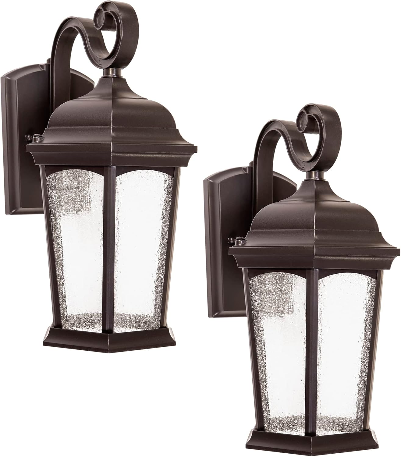 CORAMDEO Linterna LED para exteriores del atardecer al amanecer, ubicación húmeda, LED integrado que proporciona 125 W de luz de 12.5 W de potencia,