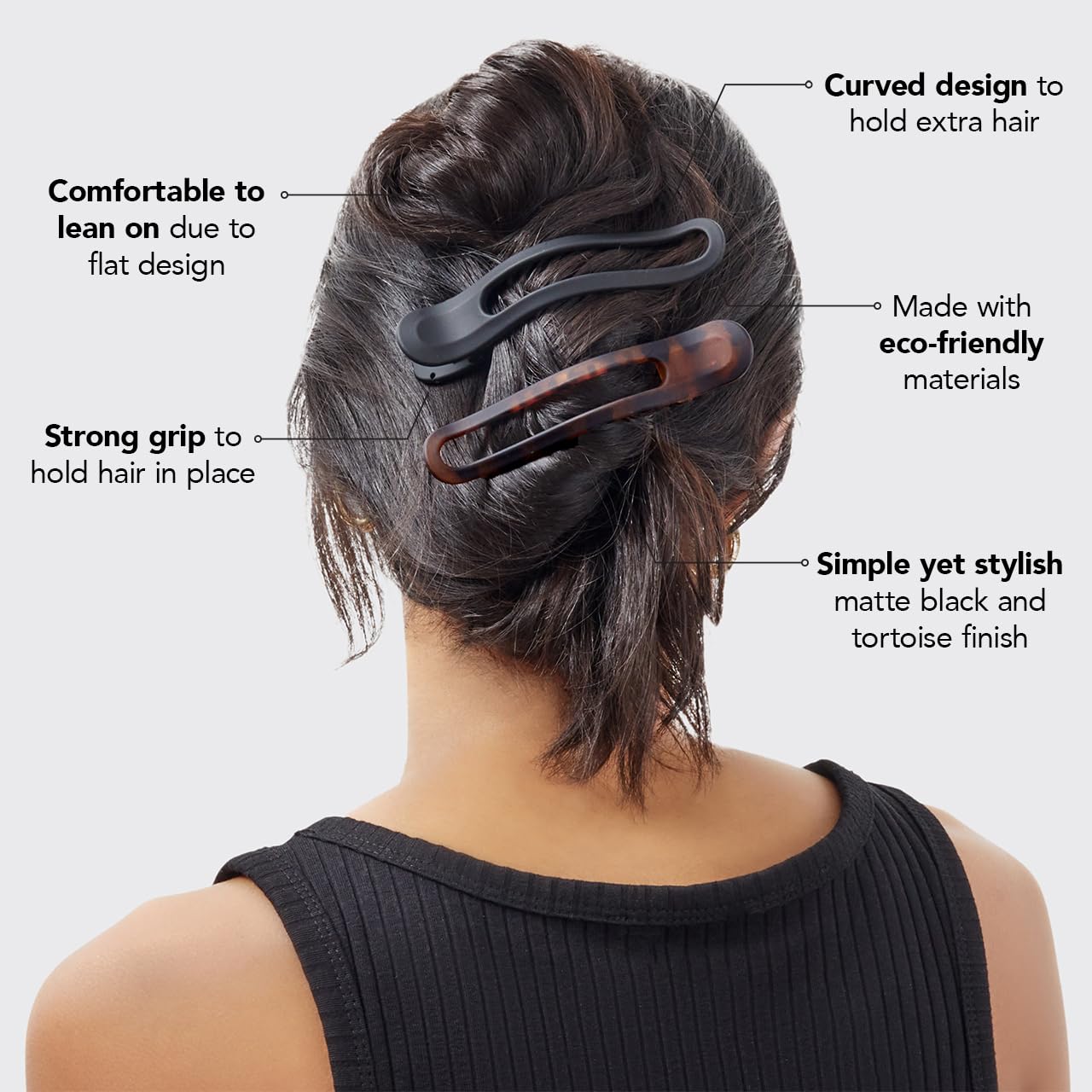 Kitsch Pinzas planas para el cabello  Pinzas planas para mujer  Clip de pinza para cabello fino y grueso  Pinzas planas grandes para el cabello