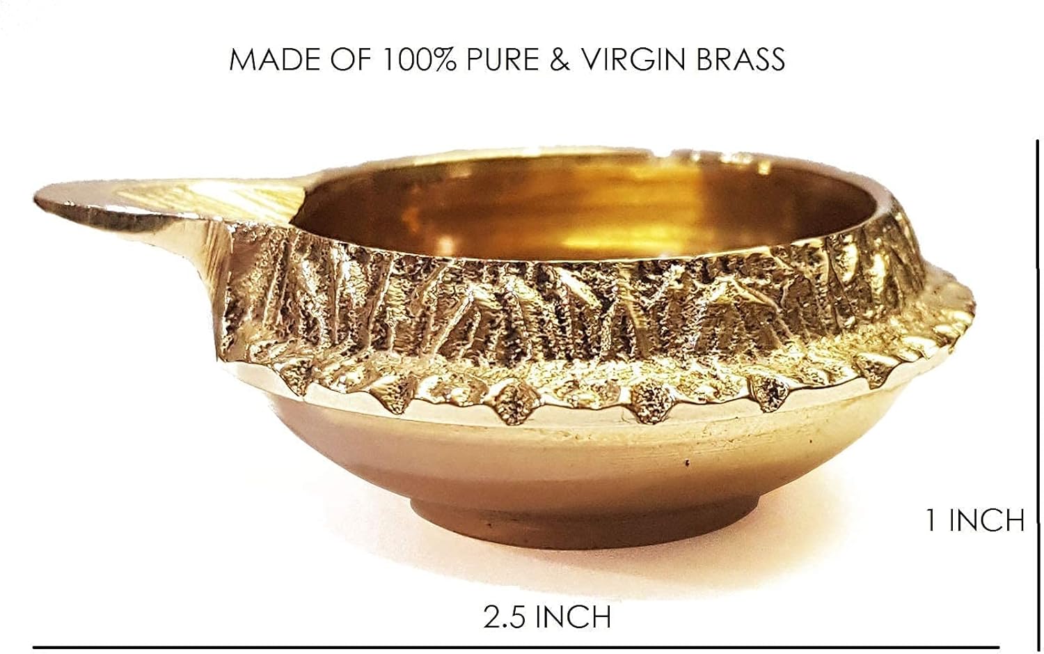 Craftsman  Diya del dios Kúbera hecha a mano en latón con grabado dorado para Diwali, Lámpara de aceite tradicional india Pooja Puja, Artículos de