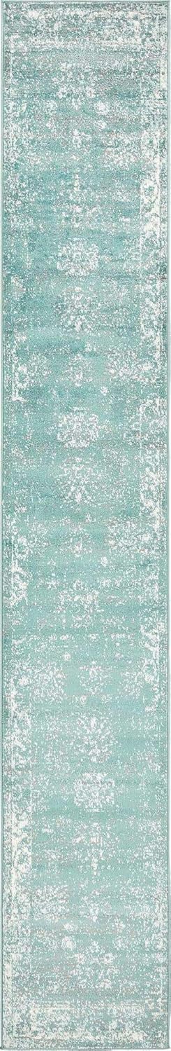 New Area Rug – Traditional – Vintage – Abstract – Indoor – Carpet – Collection (2′ x 13′ 1″ Runner, TurquoiseIvory)
