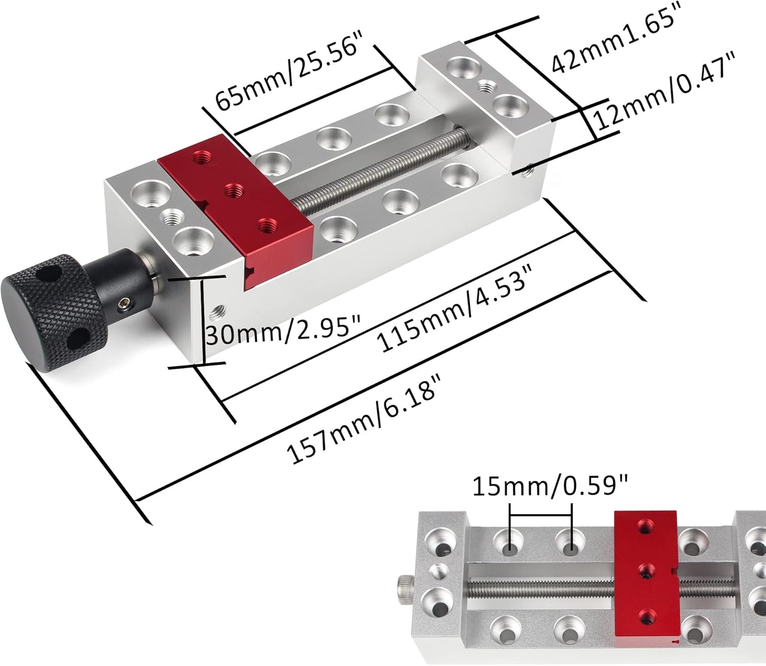 RATTMMOTOR Mejora de la abrazadera de tornillo de banco del router CNC, máquina grabadora DIY de alta precisión abrazadera de sujeción mini tornillo