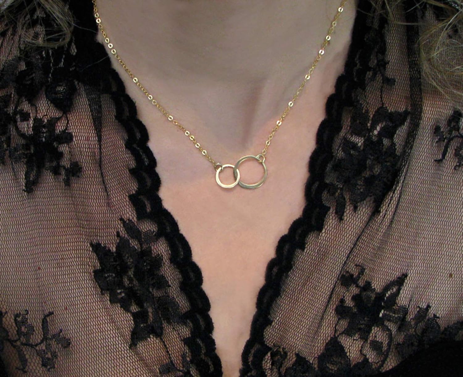 Bereavement Gifts for Loss of Father, Memorial Gifts, 2 Interlocking Circles Necklace with Meaningful Message