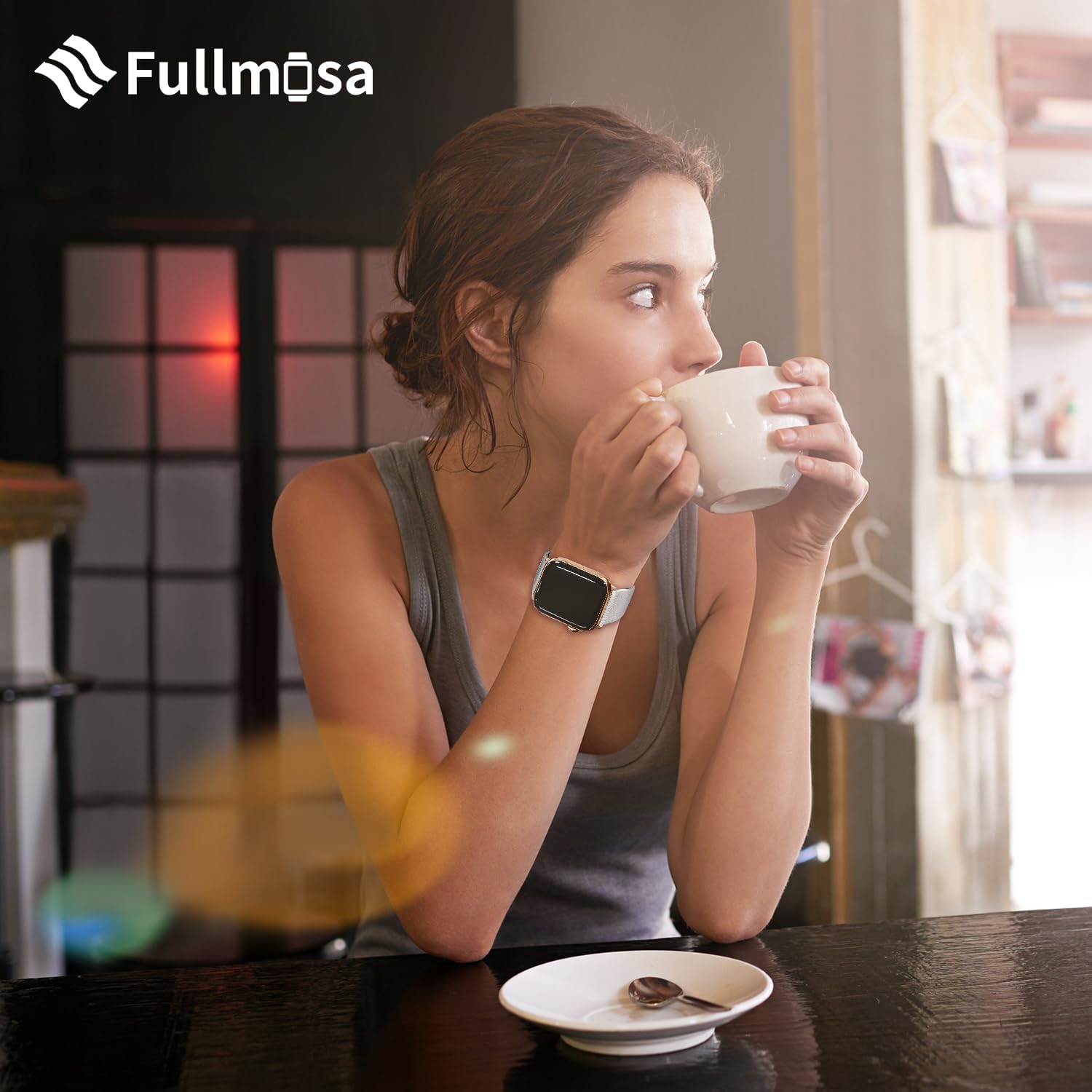 Fullmosa – Correa compatible con Apple Watch (38 mm, 40 mm, 42 mm, 44 mm), de piel, compatible con Apple Watch SE y Series 6, 5, 4, 3, 2 y 1