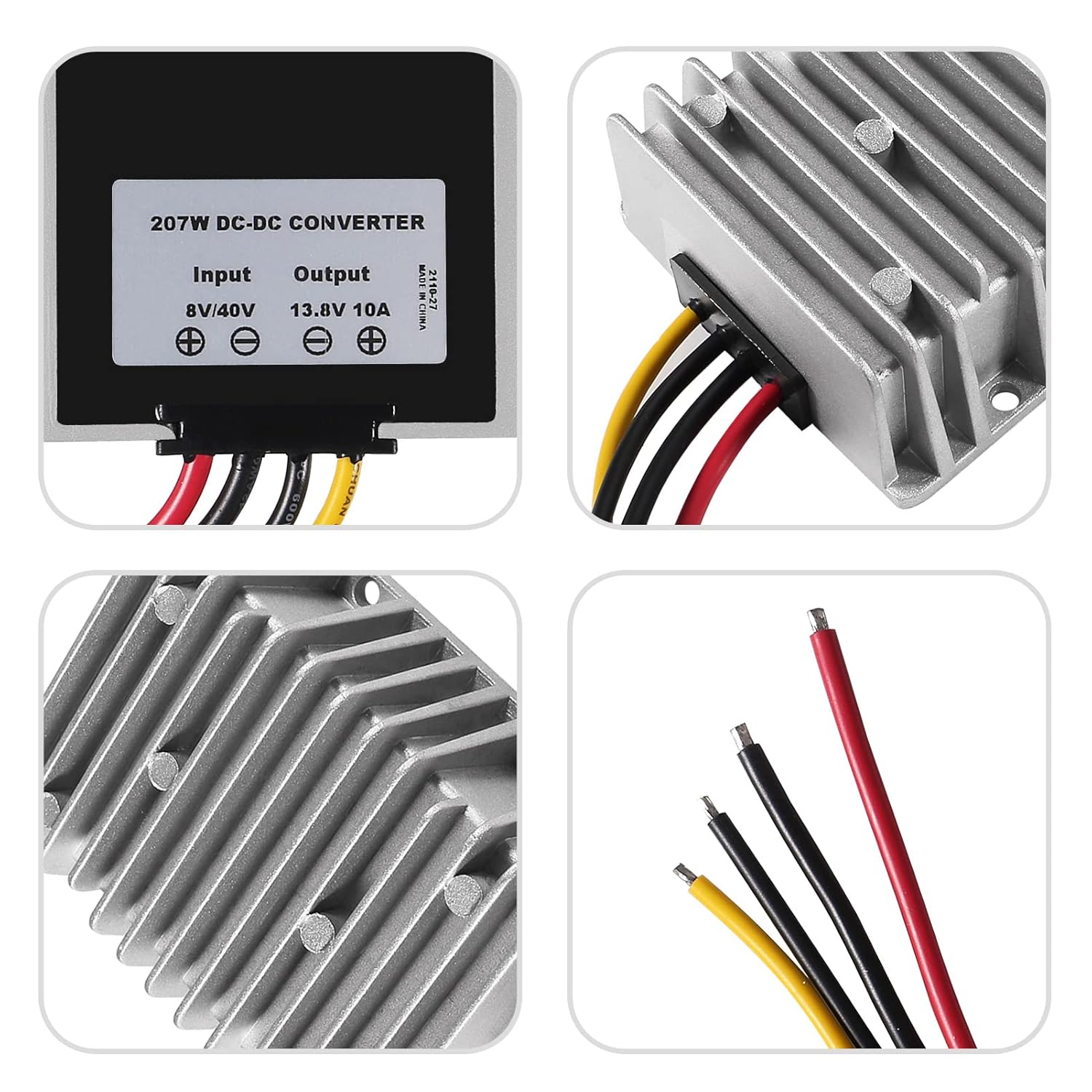 DIANN Convertidor reductor de voltaje CC de 8 V40 V a 13.8 V 10 A, regulador de voltaje automático reductor de voltaje, convertidor de potencia,