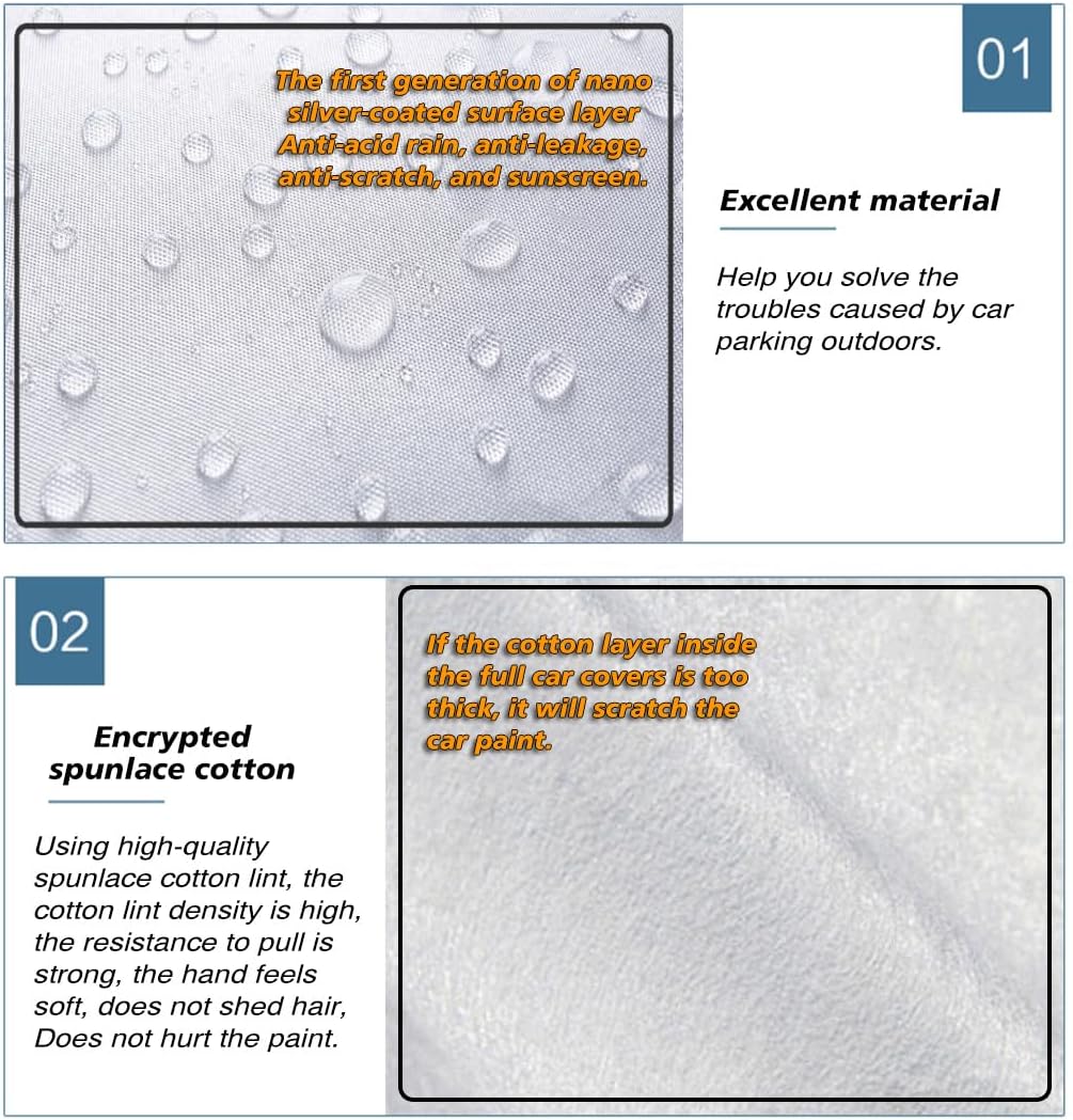 KEYOOG La funda completa de 6 capas para automóvil es impermeable para todo tipo de clima, universal en todas las estaciones, prevención de nieve,