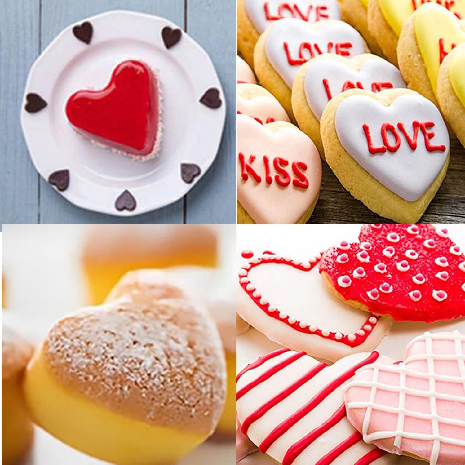 Ducodocu Molde de silicona con forma de corazón, mini moldes para huesos de perro, antiadherente, para chocolate, para fondant, galletas, gelatina,