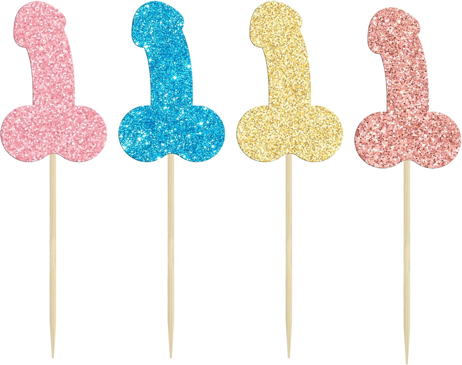 Gyufise 24 piezas de decoración de cupcakes con purpurina colorida para despedida de soltero para boda, compromiso, despedida de soltera, despedida