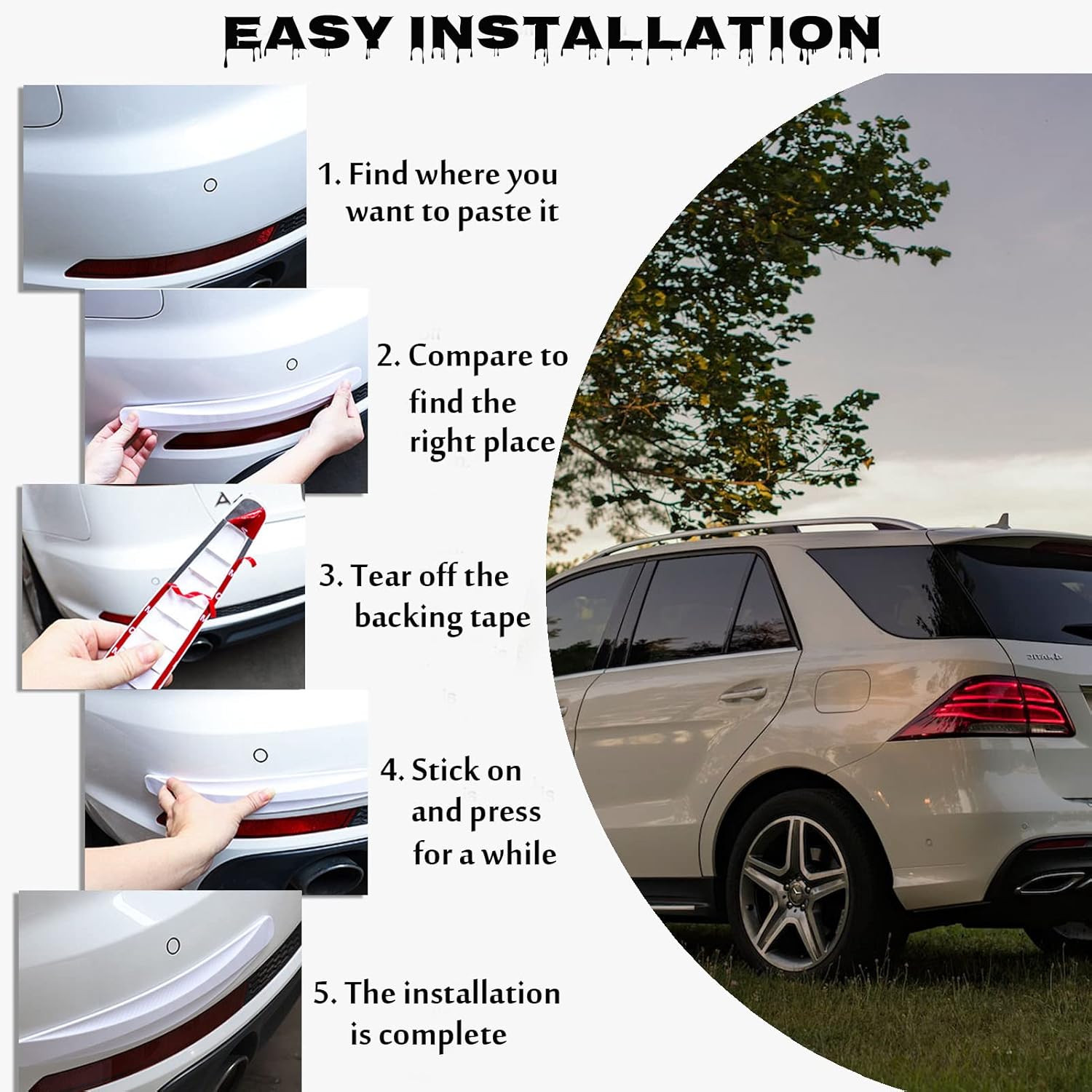 Paquete de 2 protectores universales para puerta de automóvil con amortiguación de PVC suave, tiras protectoras de parachoques de automóvil, tiras