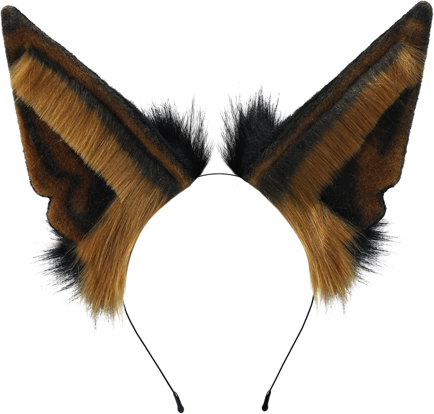 Loiahoer Diadema de orejas de chacal, diadema de pelo de zorro lobo hecha a mano, accesorios para la cabeza, Halloween, cosplay, fiesta de disfraces