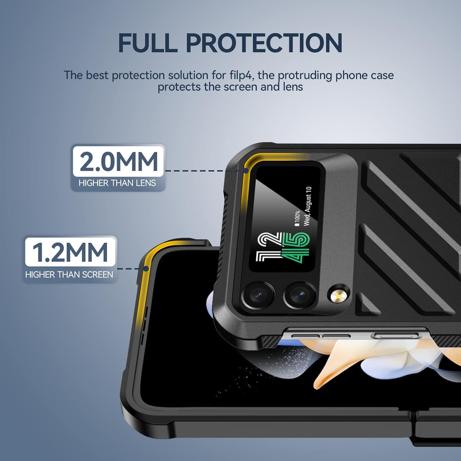 Vizvera Funda para Samsung Galaxy Z Flip 4 con protección de bisagra, funda Flip z 4 – Funda de silicona todo incluido a prueba de golpes para