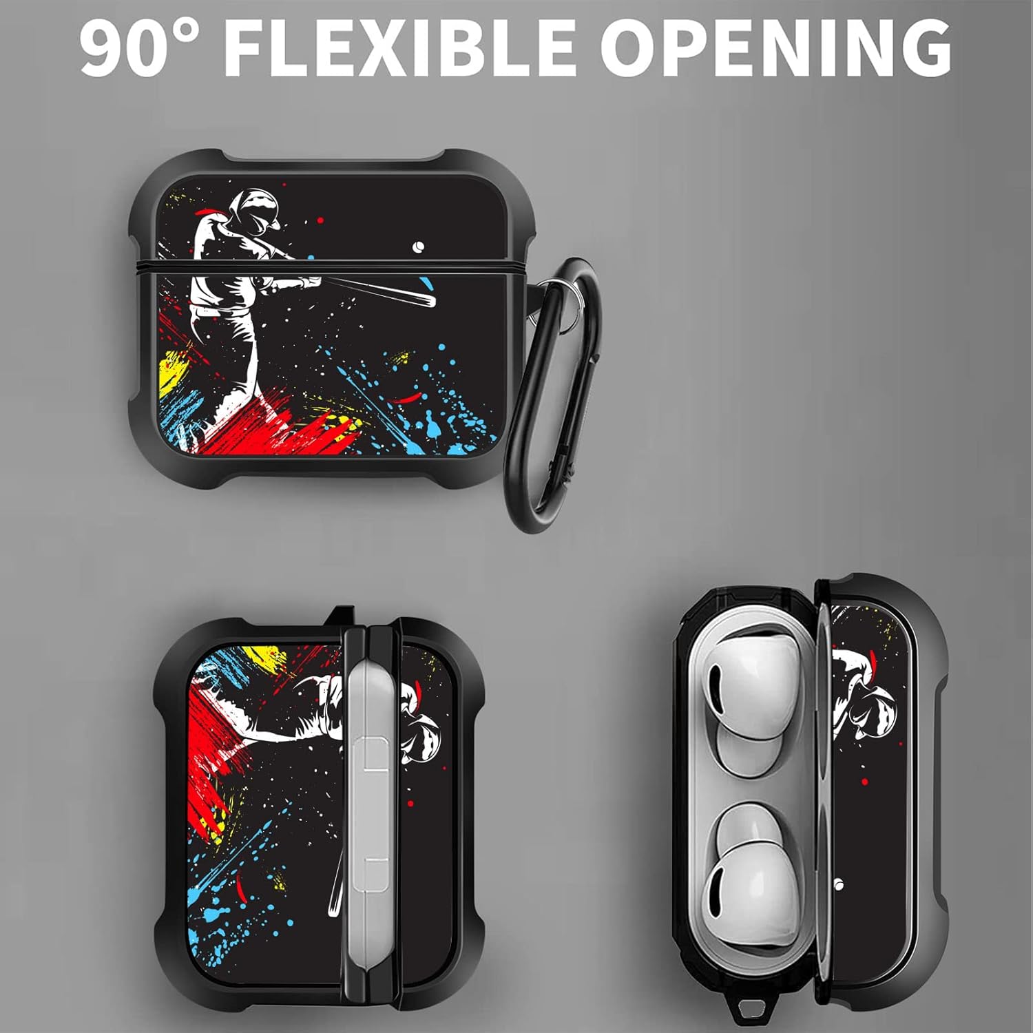 MINGDAO Funda de carga compatible con AirPods Pro 2nd  AirPods Pro, funda protectora de TPU suave con patrón a prueba de golpes (Paint Splash