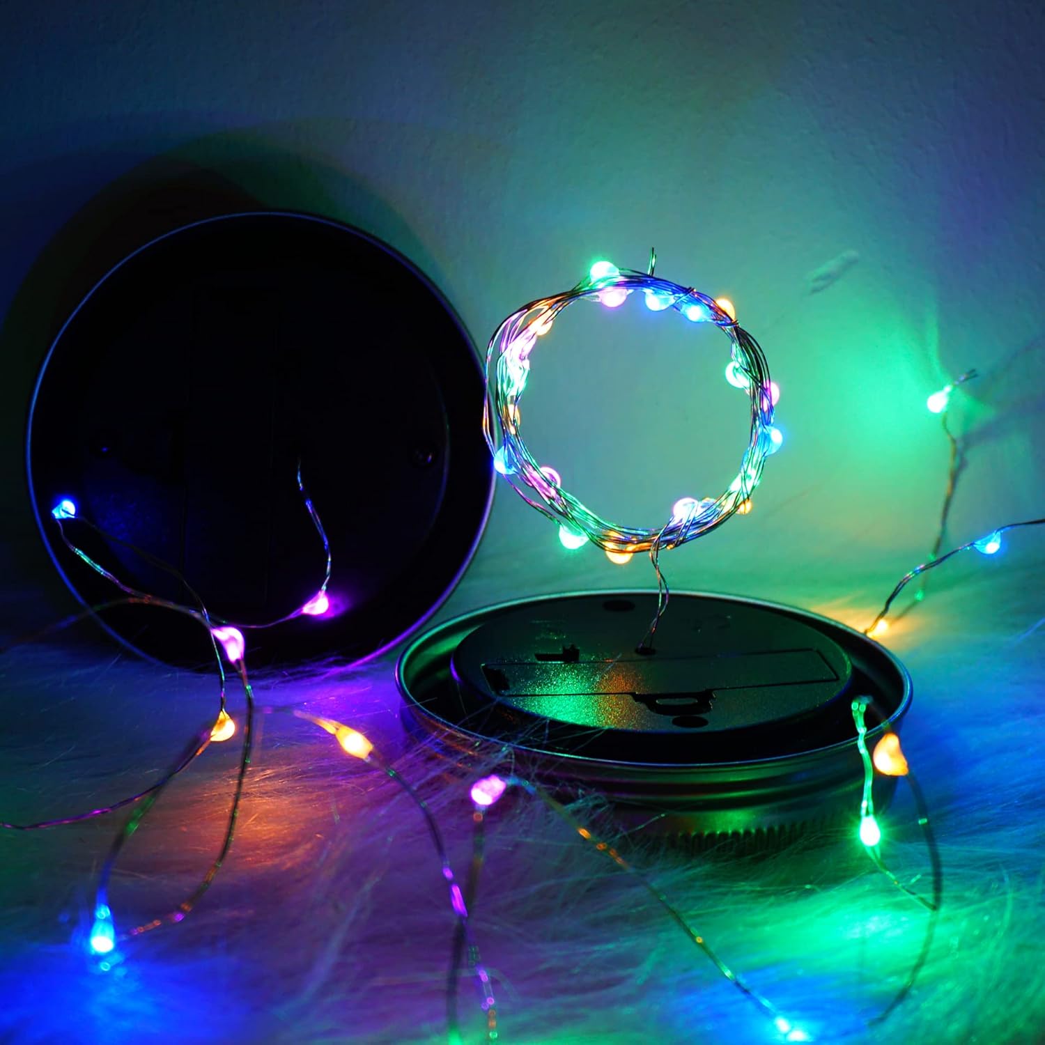 Paquete de 10 luces solares para tarros de masón, 20 luces LED con forma de hada y estrella, con 10 colgadores, resistente al agua y al óxido, para