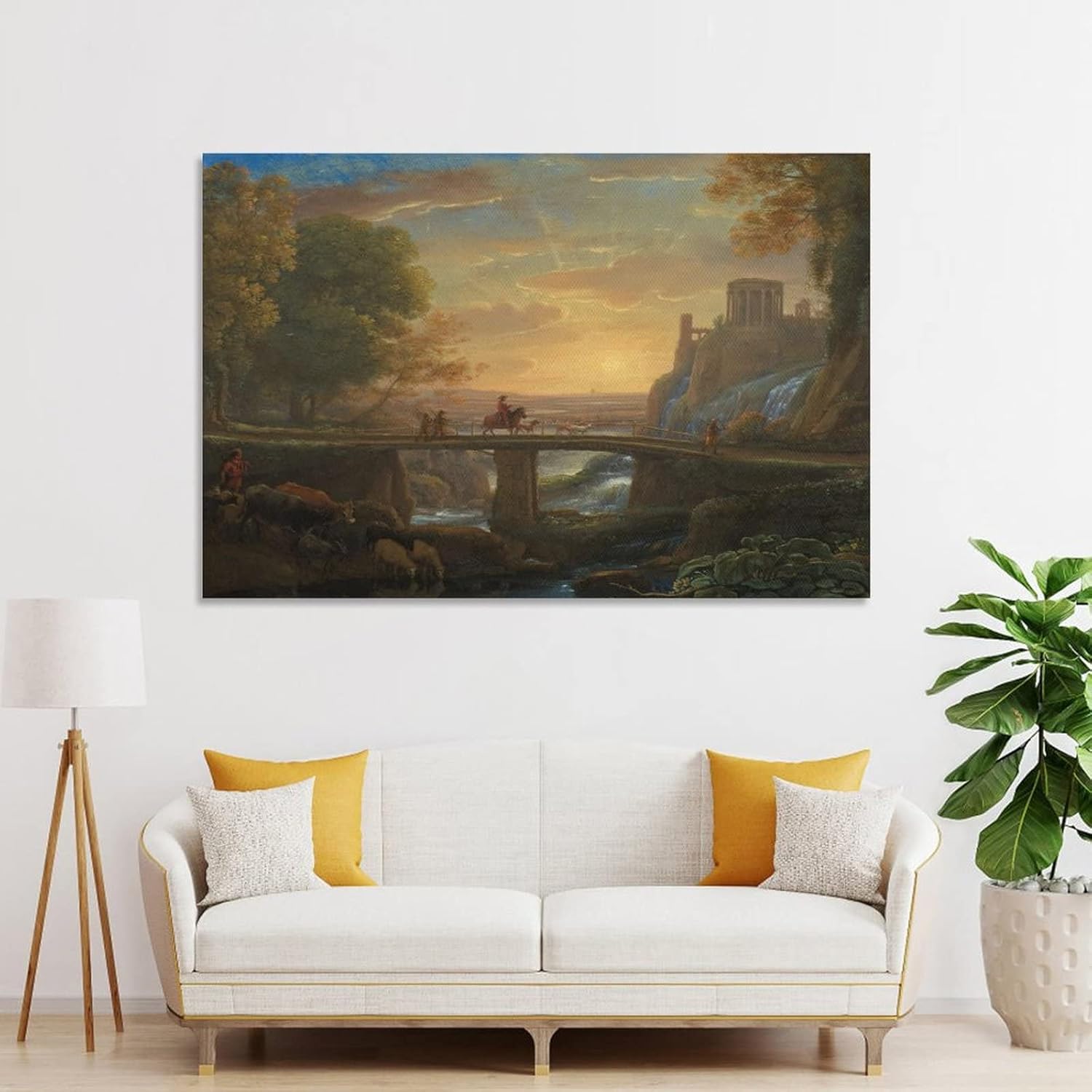 Claude Lorrain 1600 82 Claude Lorrain 16 – Landscape with an Imaginary View of Tivoli 1642 (Oil on C Poster Decorative Painting Canvas Wall Art