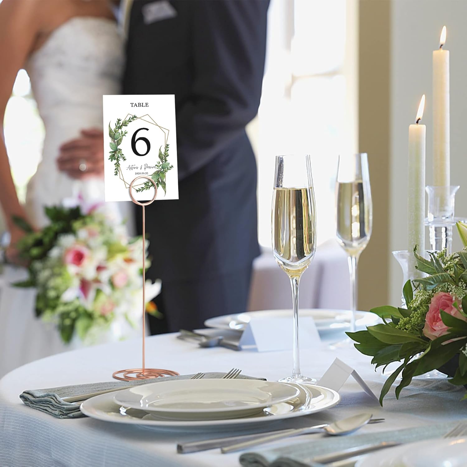 Soportes para números de mesa, 10 unidades de 8.75 pulgadas, soportes altos para números de mesa para bodas, fiestas, graduaciones, recepciones,