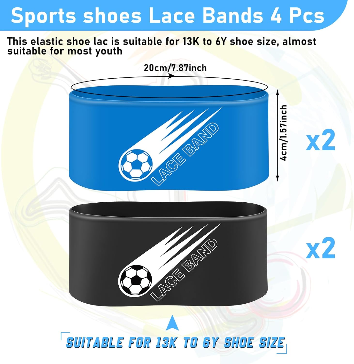 Patelai 4 piezas de taco de fútbol cubierta de encaje para zapatos de fútbol, cubierta de zapatos de fútbol, bandas de tacos de fútbol para jóvenes