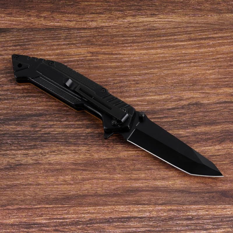 Cuchillo de bolsillo plegable de guerra de Vietnam, cuchillo de bolsillo de acero inoxidable de 4.75 pulgadas de 3.25 pulgadas con “ALL GAVE SOME,