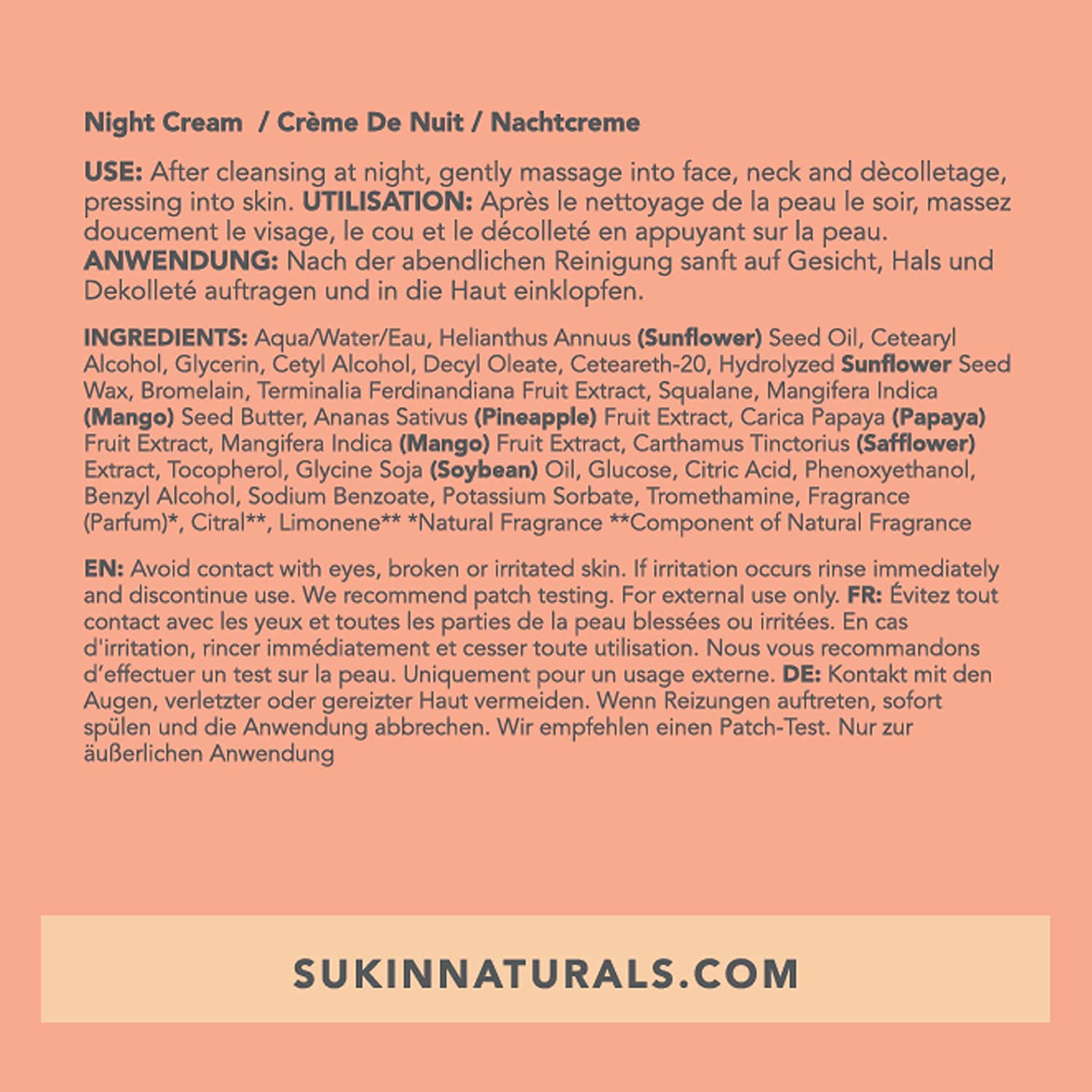 Sukin Hidratante nocturno Brightening Glow con ciruela Kakadu y vitamina E, 1.69 onzas