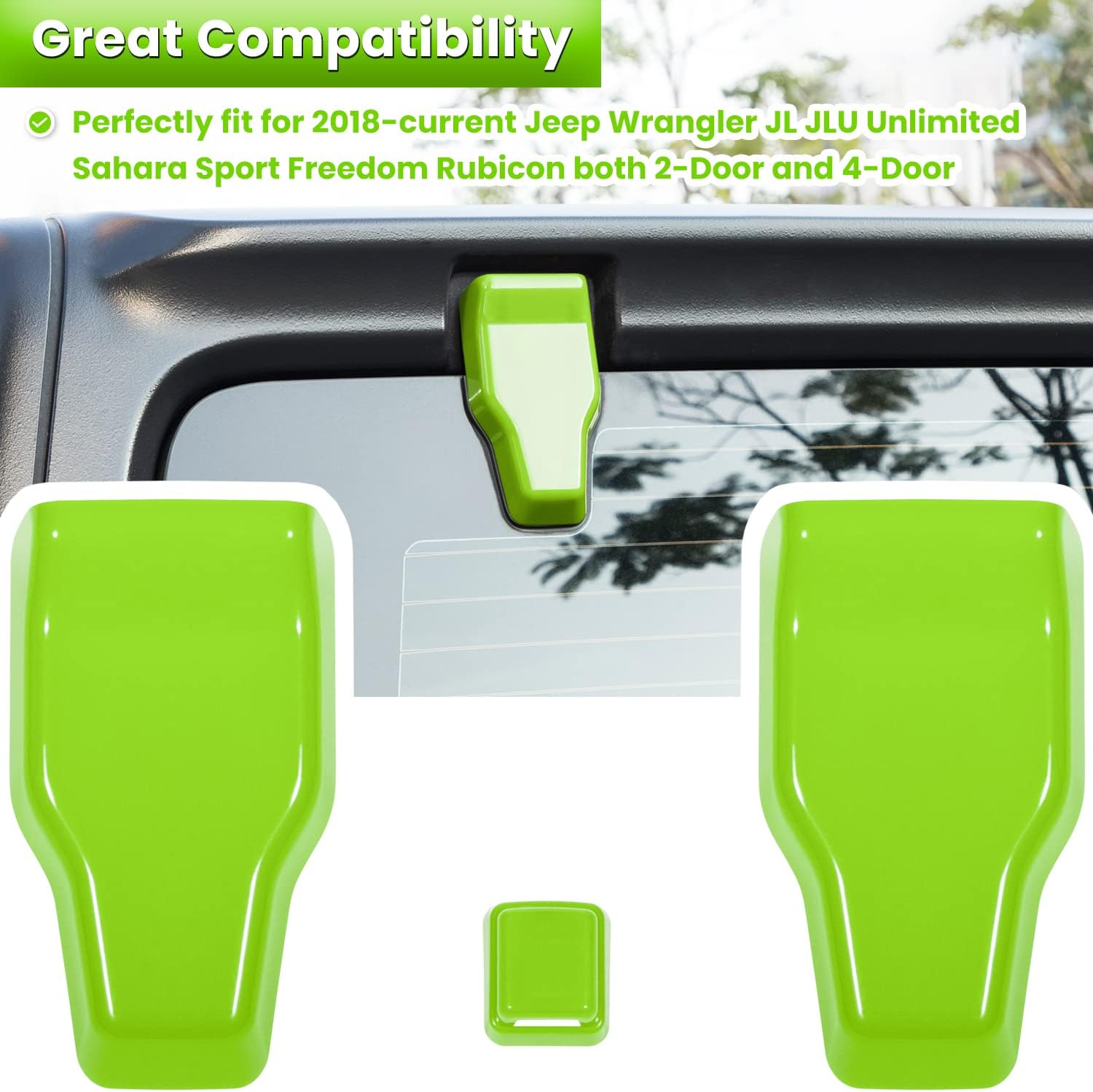 Bisagra de ventana de puerta trasera y cubierta de boquilla de limpiaparabrisas para Jeep Wrangler JL JLU Sports Sahara Freedom Rubicon Unlimited