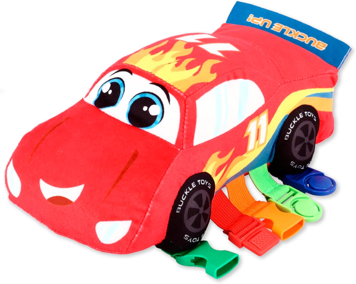 Buckle Toys – Bullet Racecar – Desarrolla habilidades motoras finas – Juguetes de actividad de aprendizaje sensorial – Esencial de viaje en avión