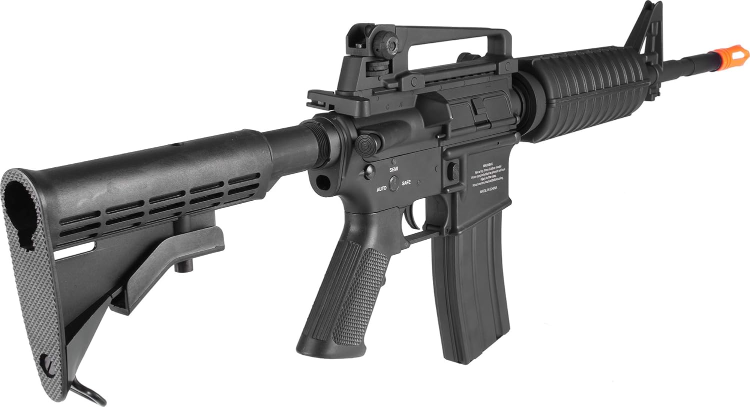 Evike Airsoft – Colt Licencia Metal M.4A1 Car.Bine Airsoft AEG Ri.fle (Caja de cambios mejorada lista para Li-Po Ready)