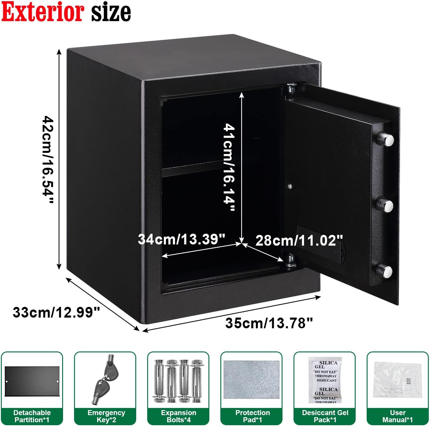 Caja de seguridad ignífuga impermeable, caja fuerte personal para el hogar, caja fuerte ignífuga con teclado de dígitos, caja de seguridad para