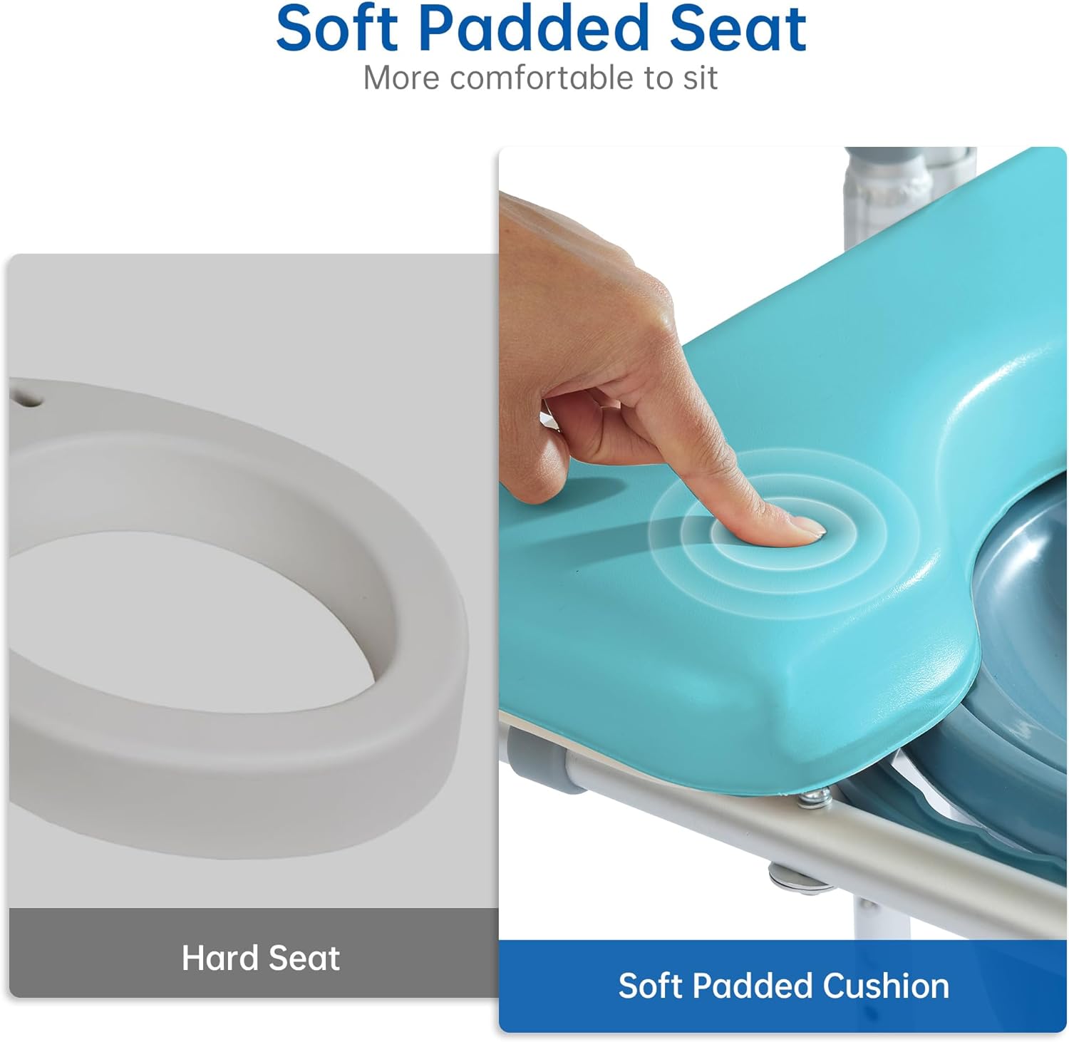 Asiento de inodoro elevado con reposabrazos y respaldo, Elevador de asiento de inodoro elevado, Silla médica de mesita de noche, Silla de ducha con
