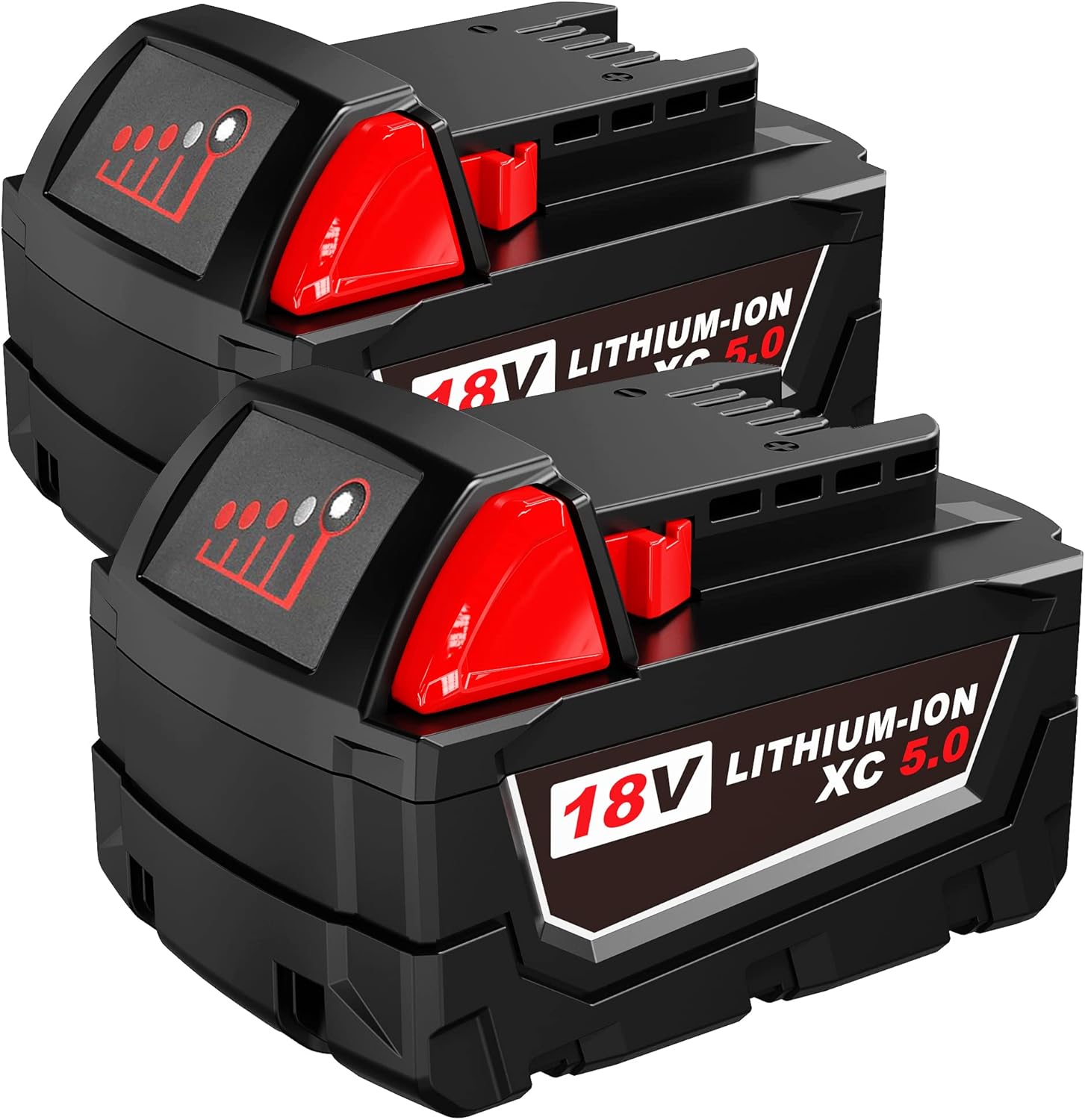 S SKSTYLE Batería de 5.0Ah para Milwaukee M18 48-11-1850 Paquete de 2 baterías de iones de litio de 18 V 48-11-1852