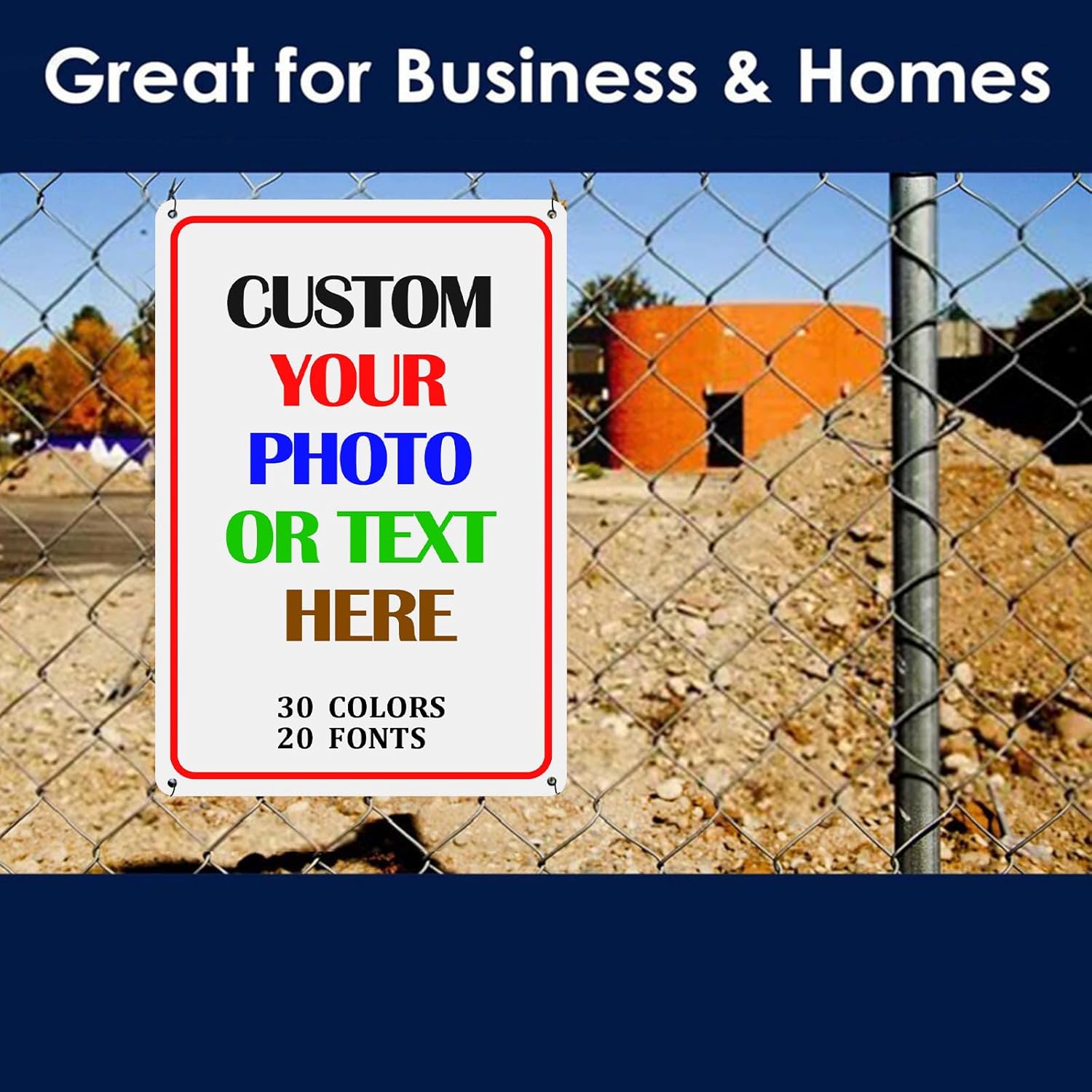 Letrero de metal personalizado para añadir tu imagen de texto, decoración para oficina, hogar, carretera, jardín, intersección, estacionamiento,