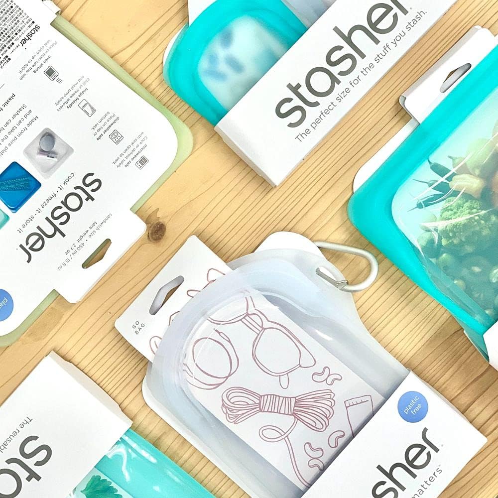 STASHER Bolsa de sándwich verde, 1 EA