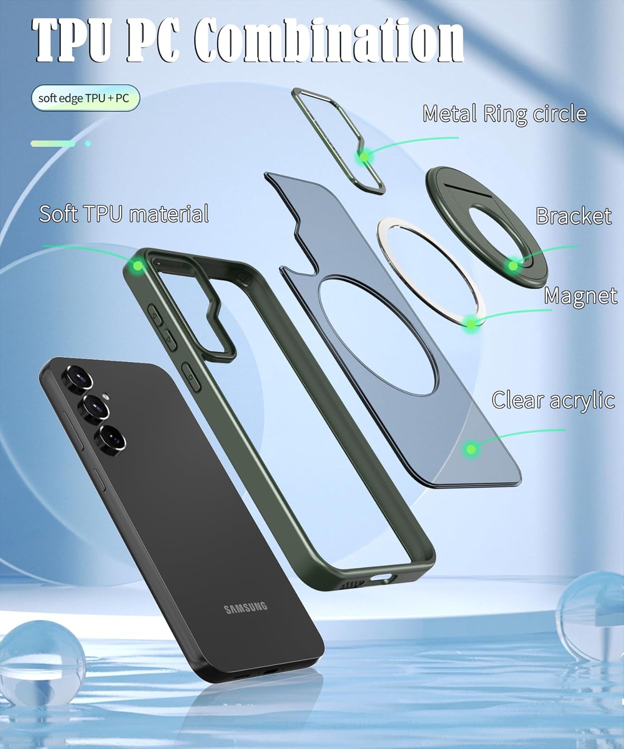 MRRSIWEI Funda magnética para Samsung Galaxy S23 Ultra  S22 Ultra compatible con Magsafe, protección de grado militar a prueba de golpes dura con