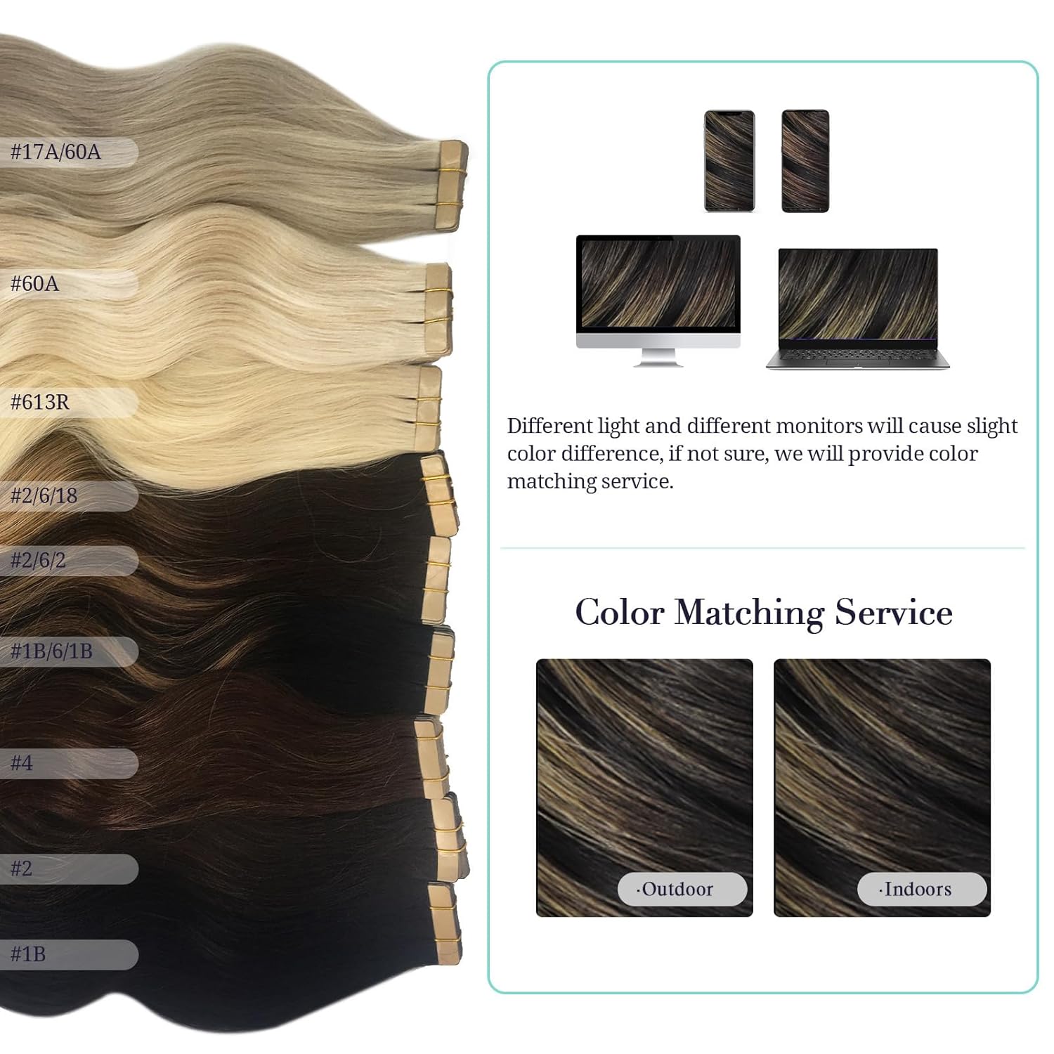 DOORES – Extensiones de cabello con cinta en extensiones de cabello Remy de color real, extensiones de cabello humano natural trama de piel recta